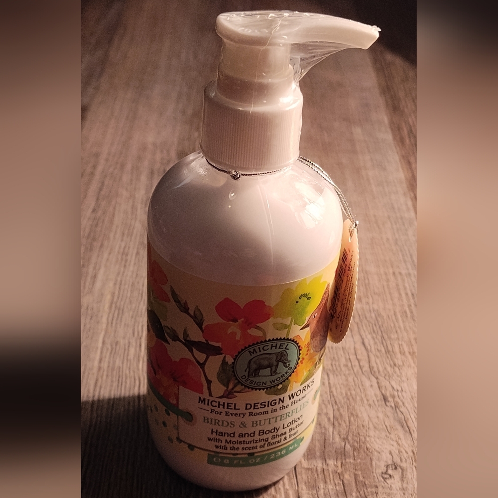 NWT! Michel Design Works "Birds And Butterflies" Hand & Body Lotion 8oz